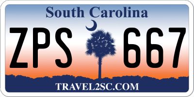 SC license plate ZPS667