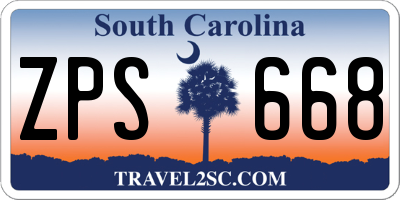 SC license plate ZPS668