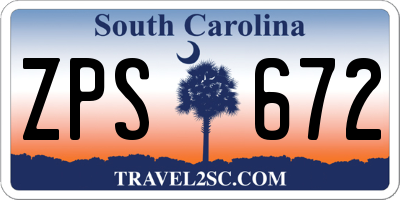 SC license plate ZPS672