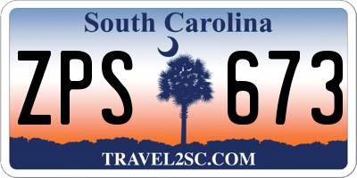 SC license plate ZPS673