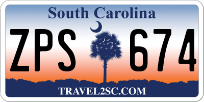 SC license plate ZPS674