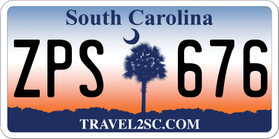 SC license plate ZPS676
