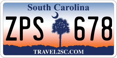 SC license plate ZPS678