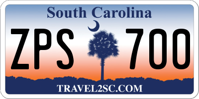 SC license plate ZPS700