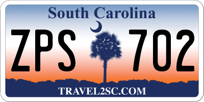 SC license plate ZPS702