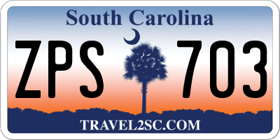 SC license plate ZPS703