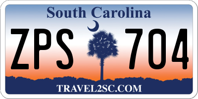 SC license plate ZPS704