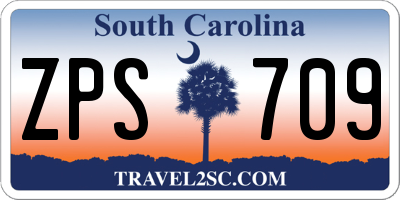 SC license plate ZPS709