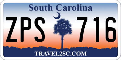 SC license plate ZPS716