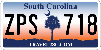 SC license plate ZPS718