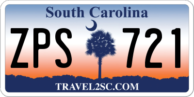 SC license plate ZPS721