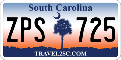 SC license plate ZPS725