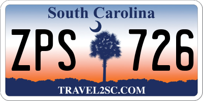 SC license plate ZPS726