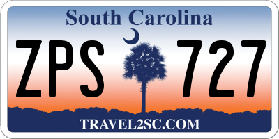 SC license plate ZPS727
