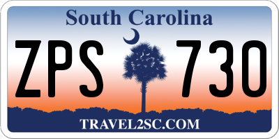SC license plate ZPS730