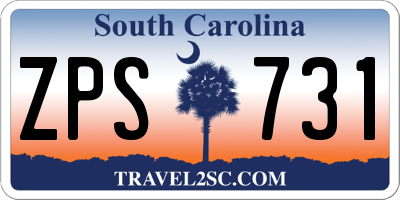 SC license plate ZPS731