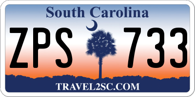 SC license plate ZPS733