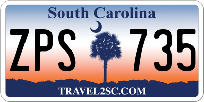 SC license plate ZPS735