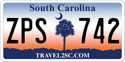 SC license plate ZPS742