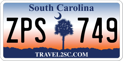 SC license plate ZPS749