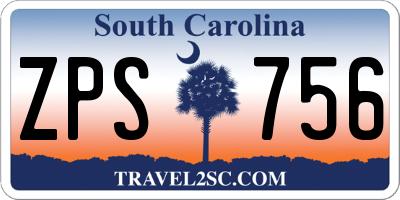 SC license plate ZPS756