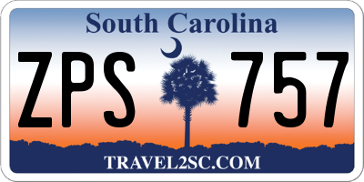 SC license plate ZPS757