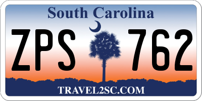 SC license plate ZPS762