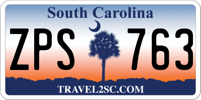 SC license plate ZPS763