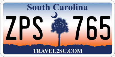 SC license plate ZPS765