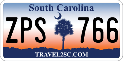 SC license plate ZPS766