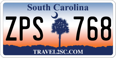SC license plate ZPS768