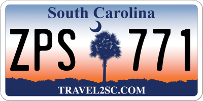 SC license plate ZPS771
