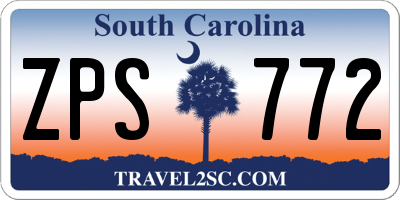 SC license plate ZPS772