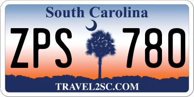 SC license plate ZPS780