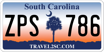 SC license plate ZPS786