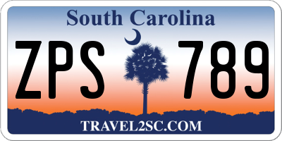 SC license plate ZPS789