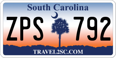 SC license plate ZPS792