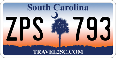 SC license plate ZPS793