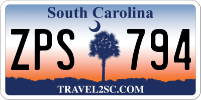 SC license plate ZPS794