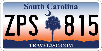 SC license plate ZPS815