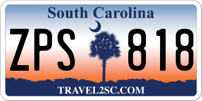 SC license plate ZPS818