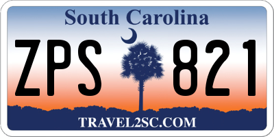 SC license plate ZPS821