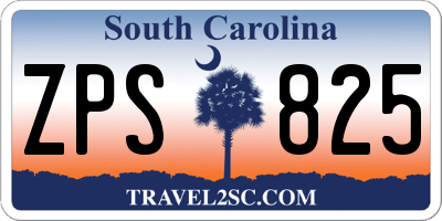 SC license plate ZPS825