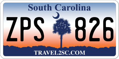 SC license plate ZPS826