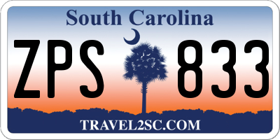 SC license plate ZPS833