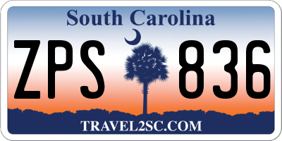 SC license plate ZPS836