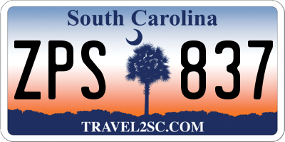 SC license plate ZPS837