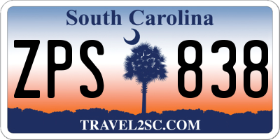 SC license plate ZPS838
