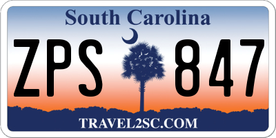 SC license plate ZPS847