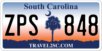 SC license plate ZPS848